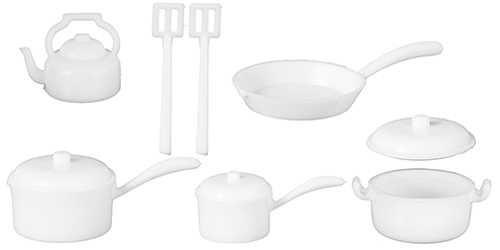 Pot  and  Pan Set, White, 10 pc.